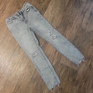 Gap Denim Kids High Rise Stretch Skinny Ankle Distressed Jeggings Size 14 - GUC